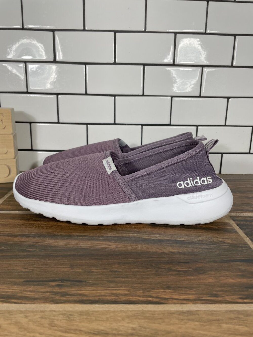 adidas Lite Racer Slip On Running Shoes Womens Size 8.5 Legacy Purple Sneakers